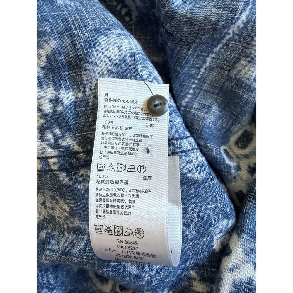 Tommy Bahama Medium Pina Shibori Linen Button Down Long Sleeve Shirt Vacation - Picture 8 of 9